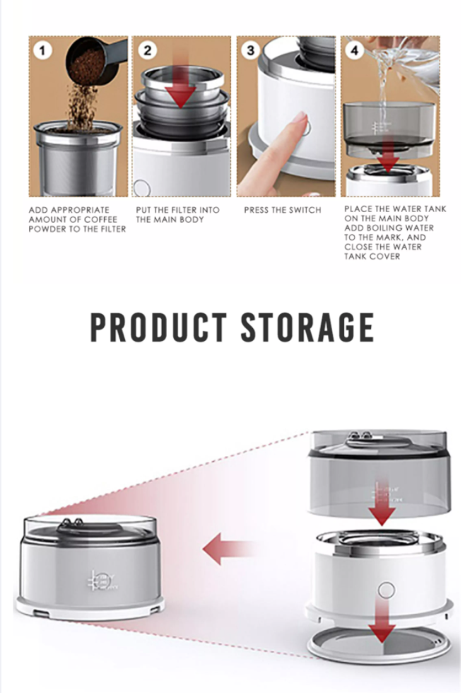 Euro Home - Máy pha cà phê di động Coffee Maker USA