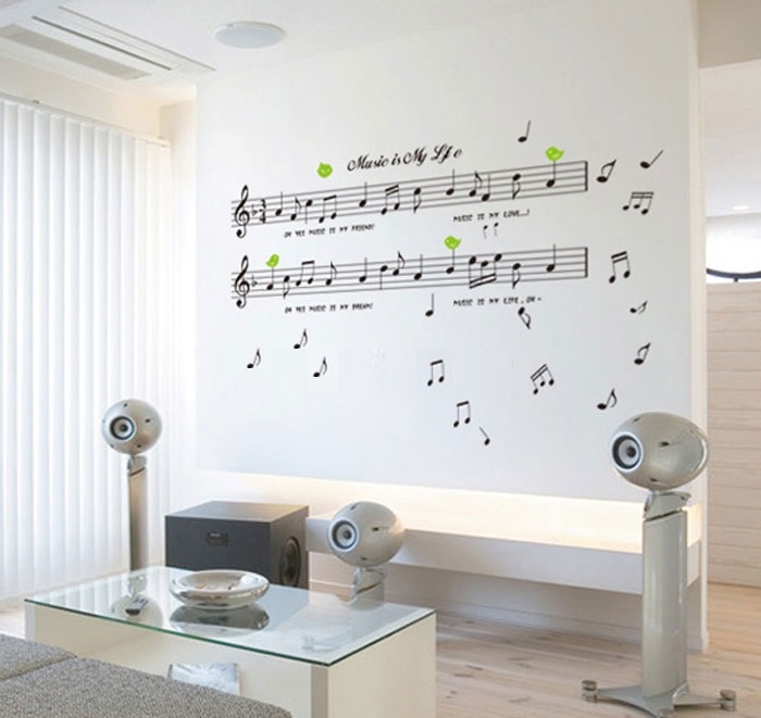 Decal dán tường nốt nhạc music