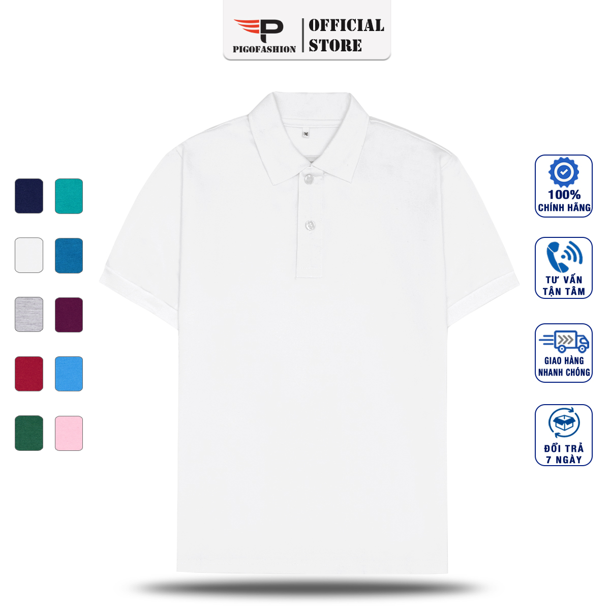 Áo thun nam cổ bẻ pigofashion ab19