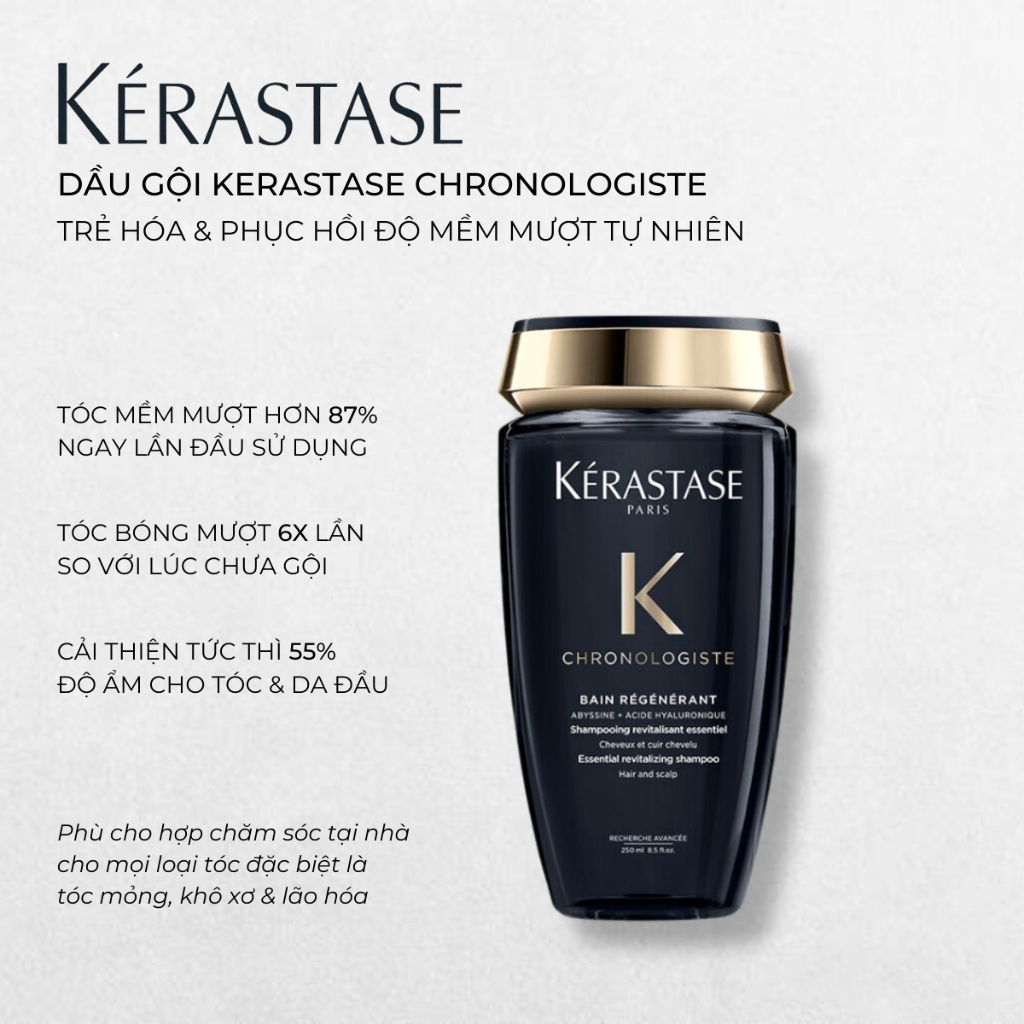 Dầu gội và dầu xả Kerastase hỗ trợ mọc tóc, kiềm dầu, làm sạch da đầu 250ml/500ml