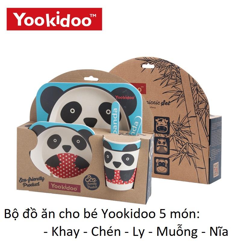 Bộ đồ dùng ăn dặm 5 món bằng sợi tre cho bé yookidoo