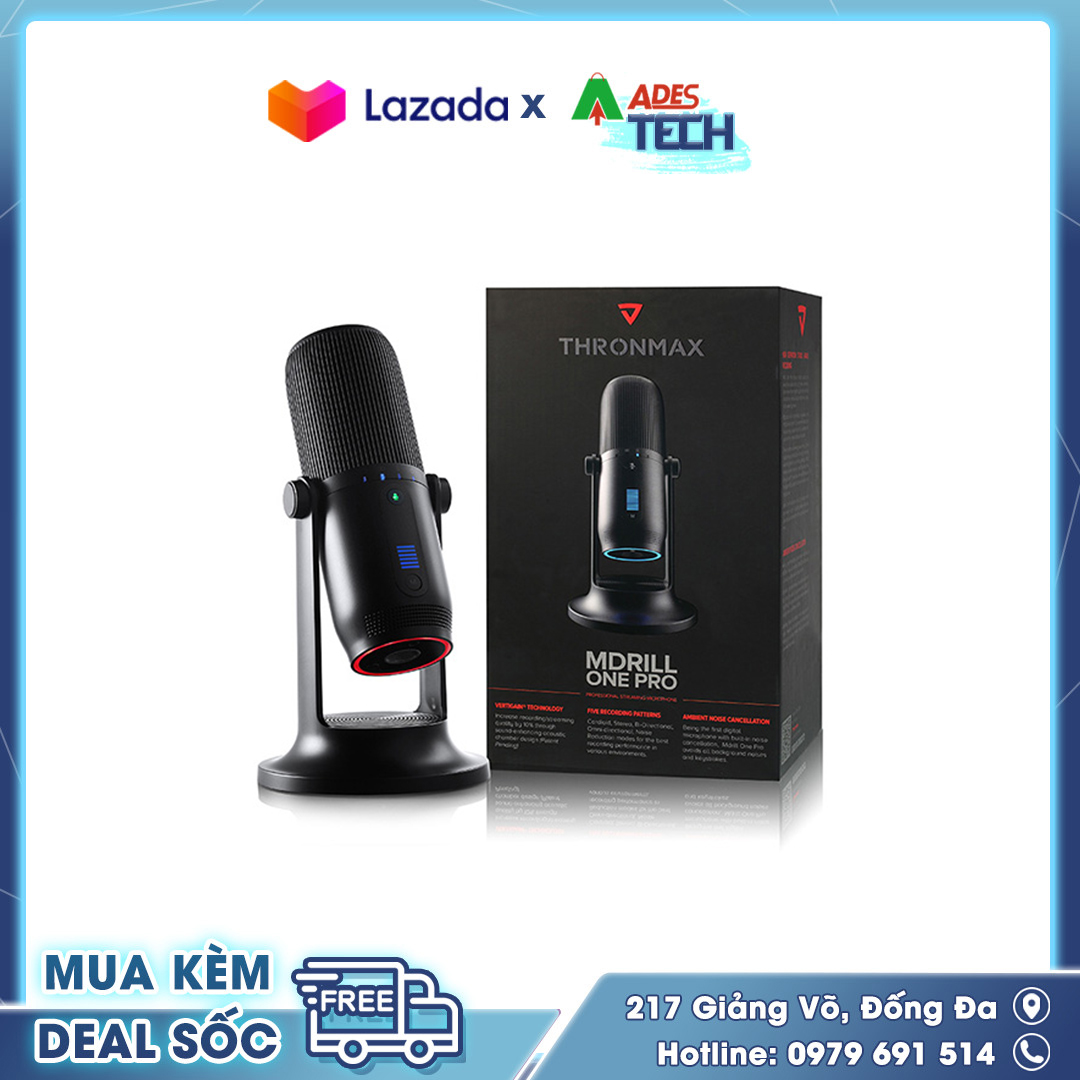 [HÀNG CHÍNH HÃNG] Microphone Thronmax M2 Pro Mdrill One Pro Jet Black 96khz M2PB - Tốc Độ Bit 24 - Bảo Hành 12 Tháng