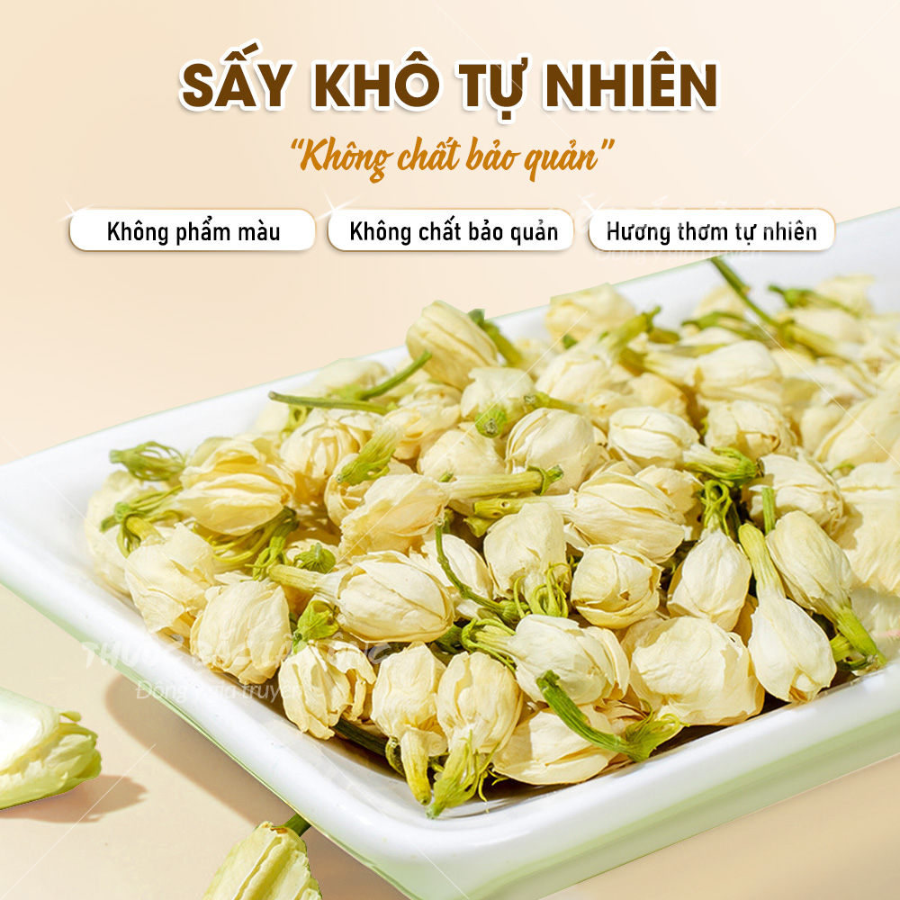 Trà hoa nhài sấy lạnh 500g, nụ hoa lài nguyên bông, thơm trắng, dùng pha trà, ướp trà