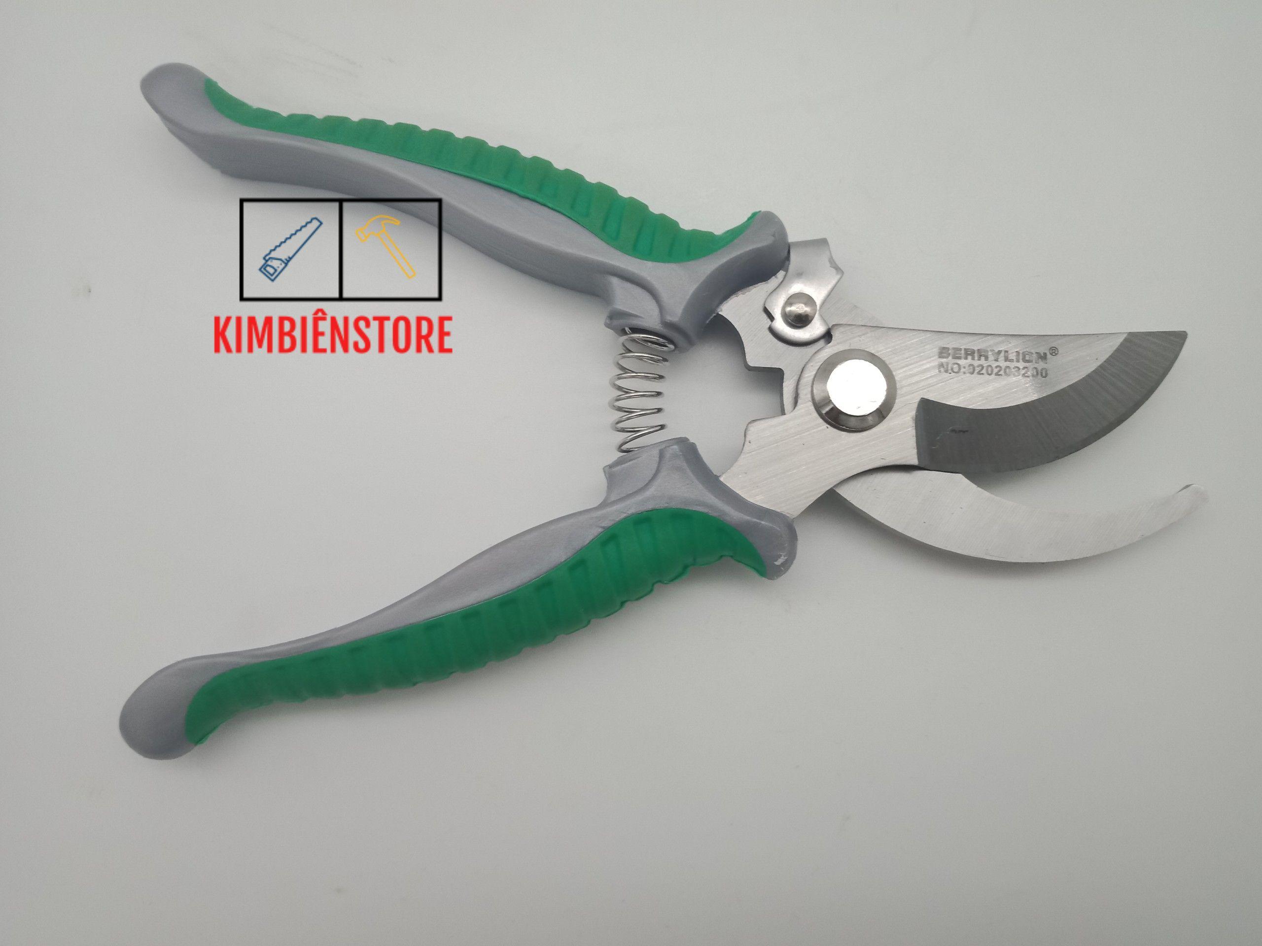 Kéo cắt cành xanh xám cong Berrylion