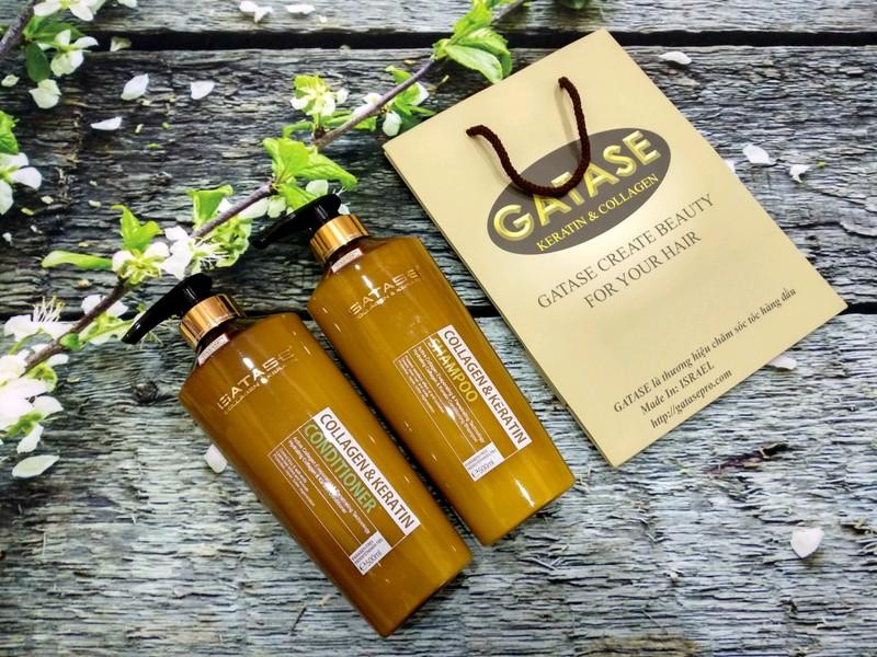 Cặp Dầu Gội Xả Siêu Mềm Mượt Gatase Collagen & Keratin 500ml