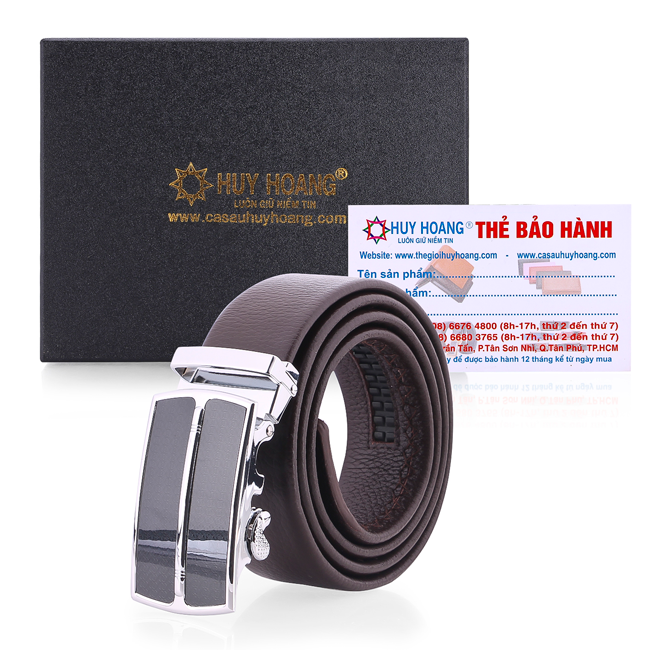 Thắt lưng nam da bò Vip màu nâu HQ4136 ( Đầu khoá ngẫu nhiên )