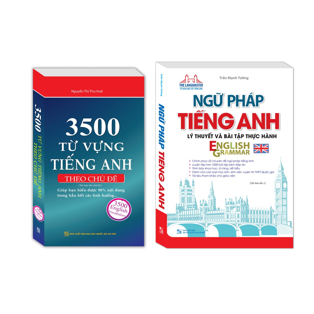 Sách - combo ngữ pháp tiếng anh lý thuyết và bài tập thực hành + 3500 từ vựng tiếng anh theo chủ đề