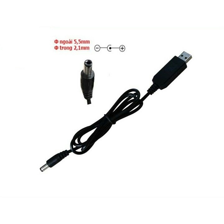 Cáp nâng áp từ cổng USB 5V lên 12V