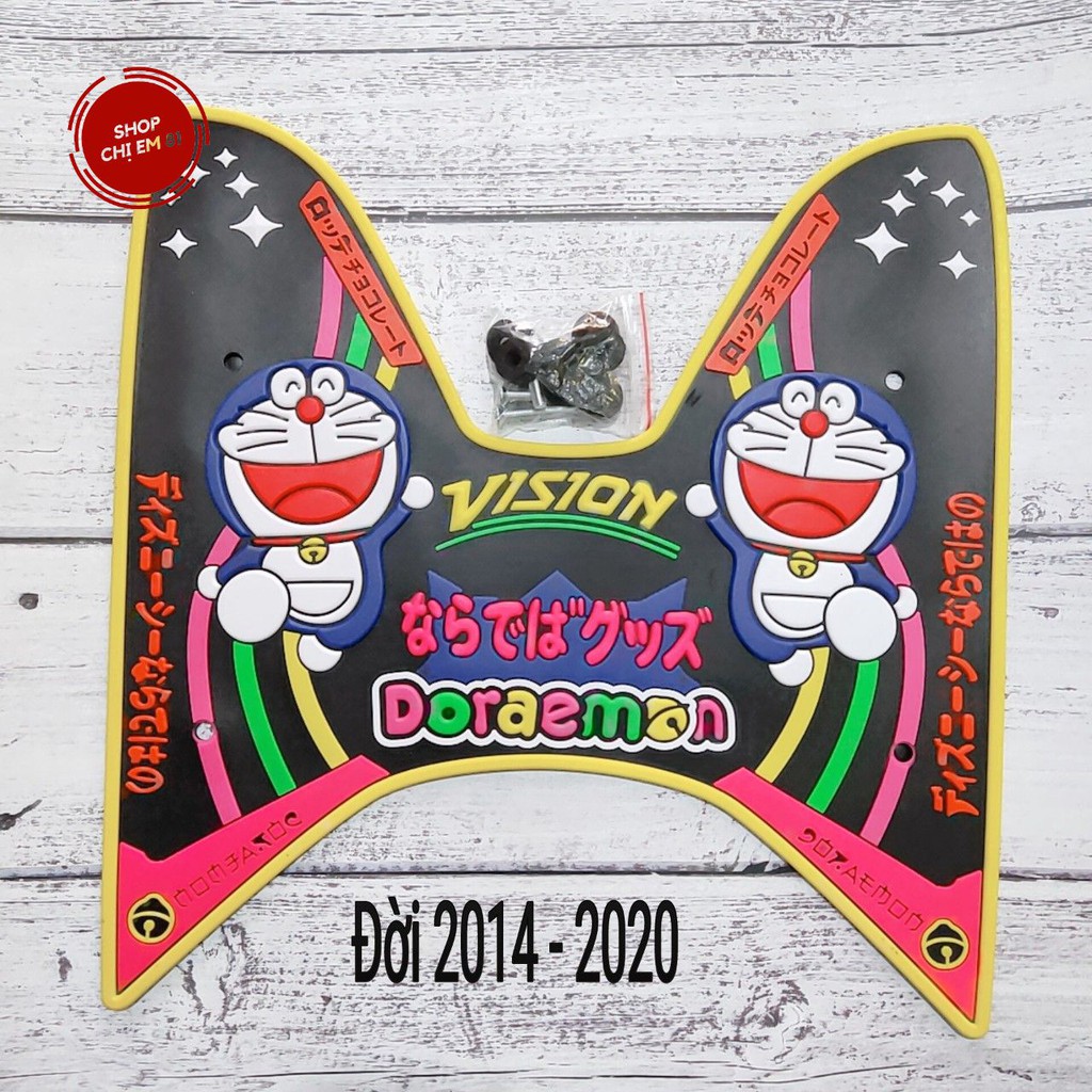 Thảm lót chân, để chân xe Vision đời 2014-2021 hình Doraemon