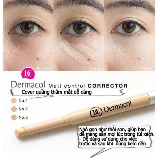 Bút Che Khuyết Điểm Dermacol Matt Control Make-Up Corrector 1g