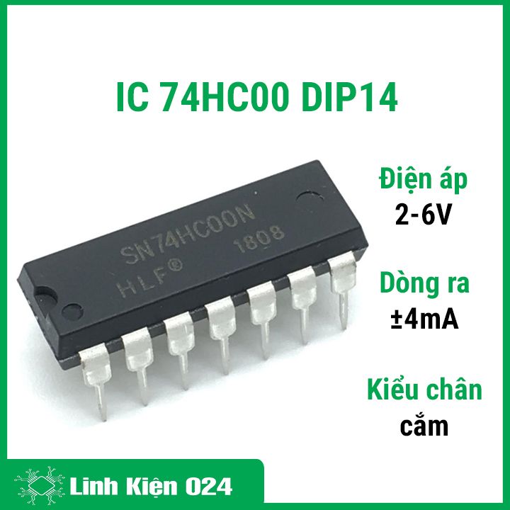 Ic 74hc00 dip14 cung cấp bốn cổng nand