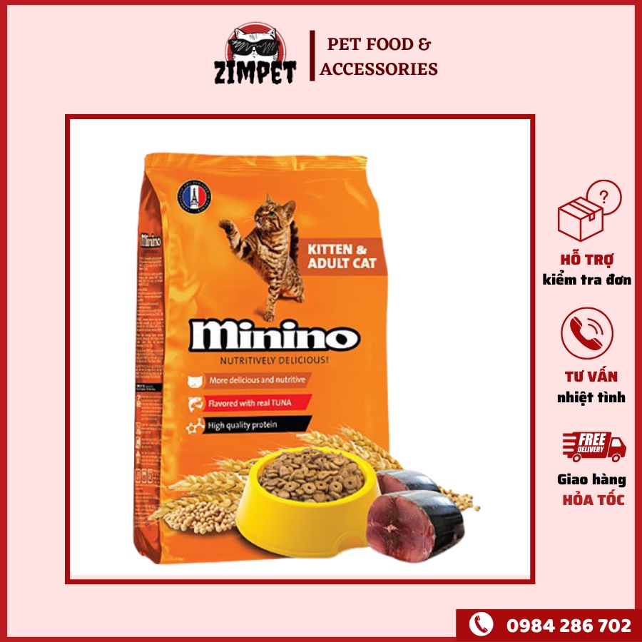 Thức ăn hạt MININO cho mèo gói 1,3kg