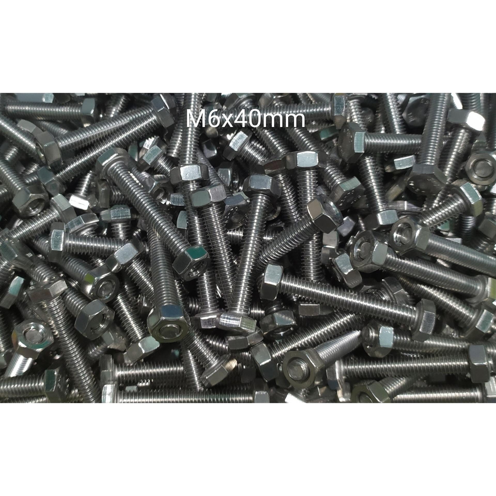 M6x40mm INOX 304 COMBO 20 Bu Long Con Tán ( 6 Li 4 Phân )