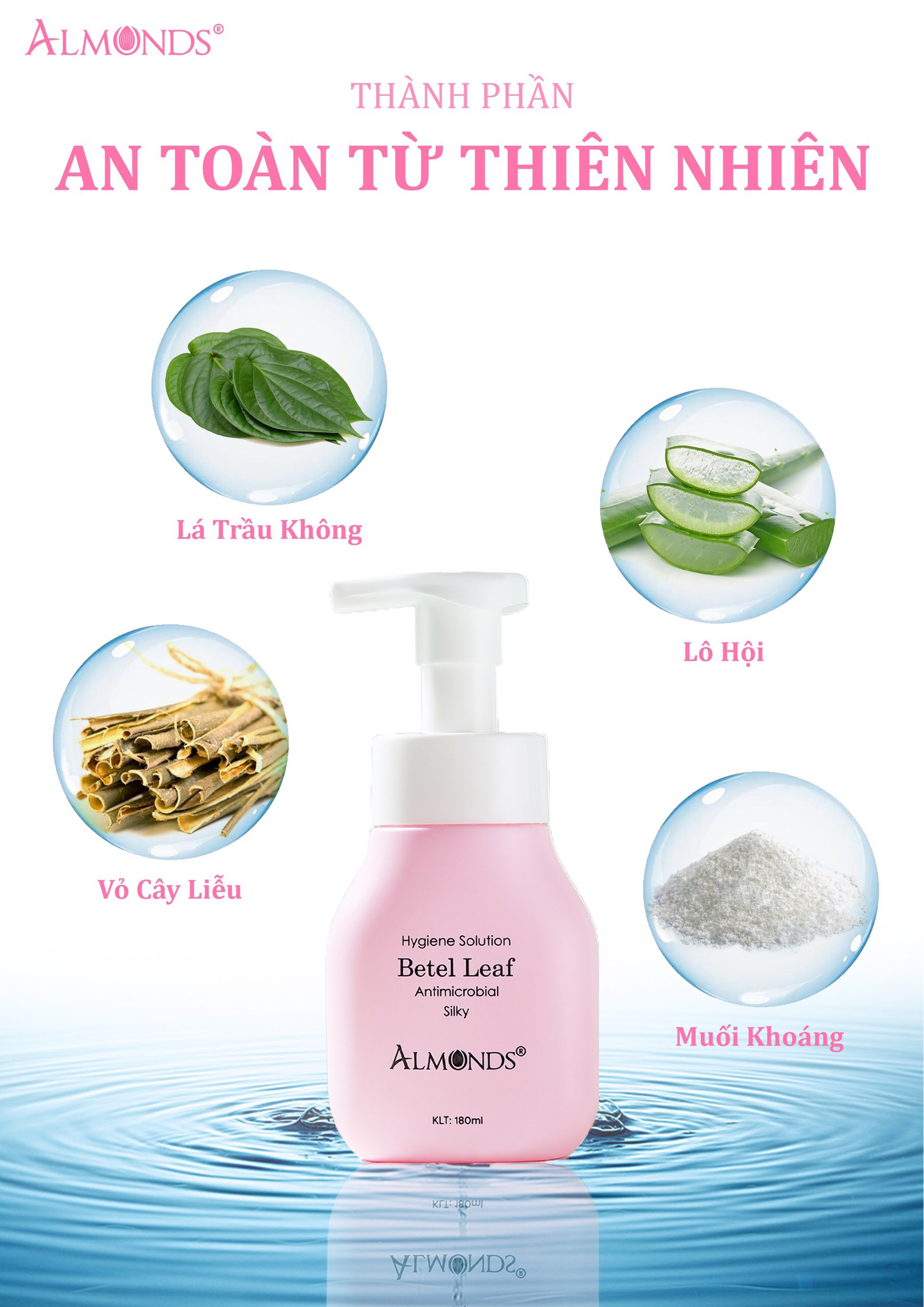 [HCM][Hoàn 10% tối đa 50k][Mua 2 giảm 5%]Dung dịch vệ sinh phụ nữ lá trầu Almonds