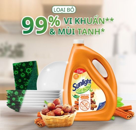 Nước rửa chén Sunlight Quế & Bồ Hòn Chai 3.6kg