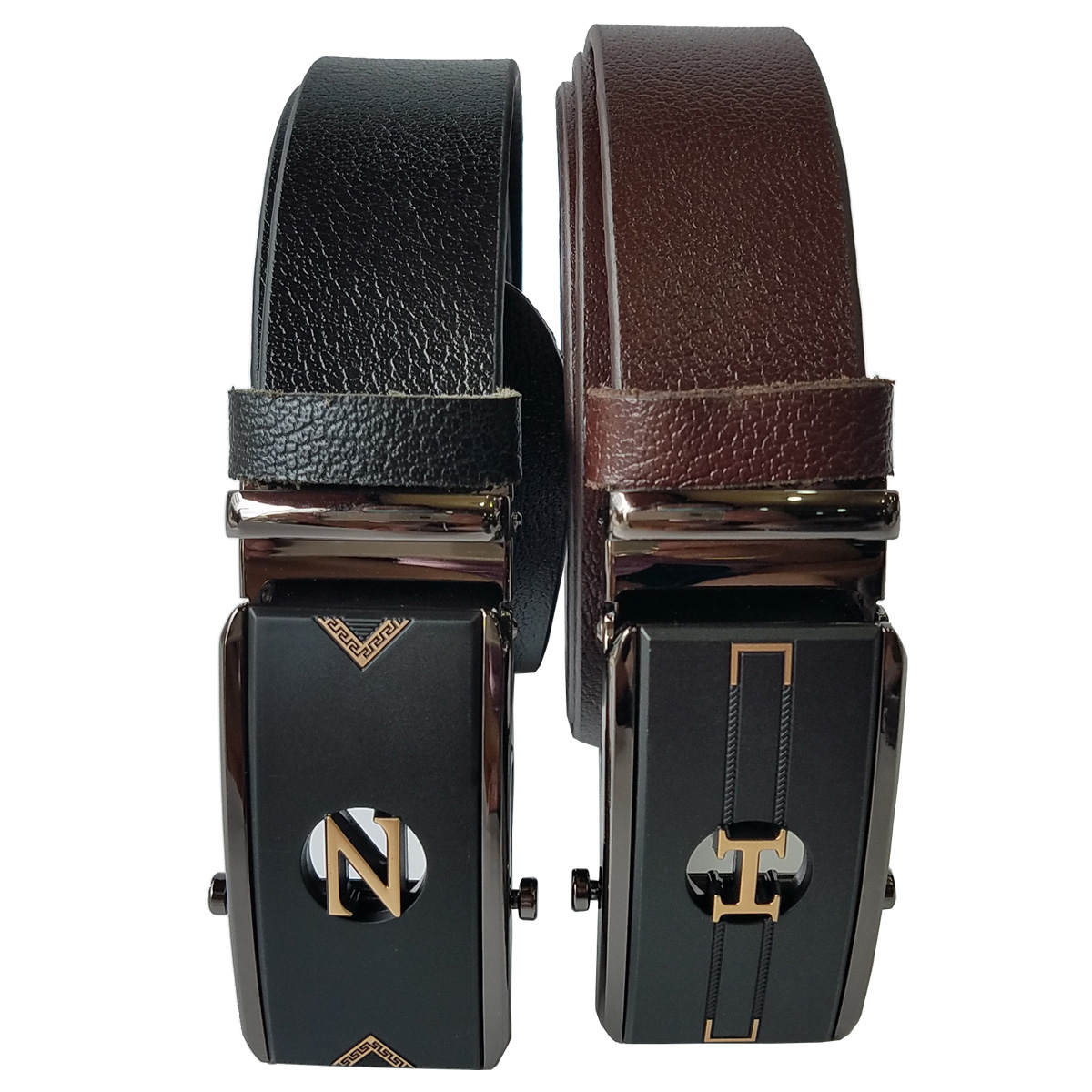 Thắt lưng nam biggben đầu con lăn da bò thật nnb74