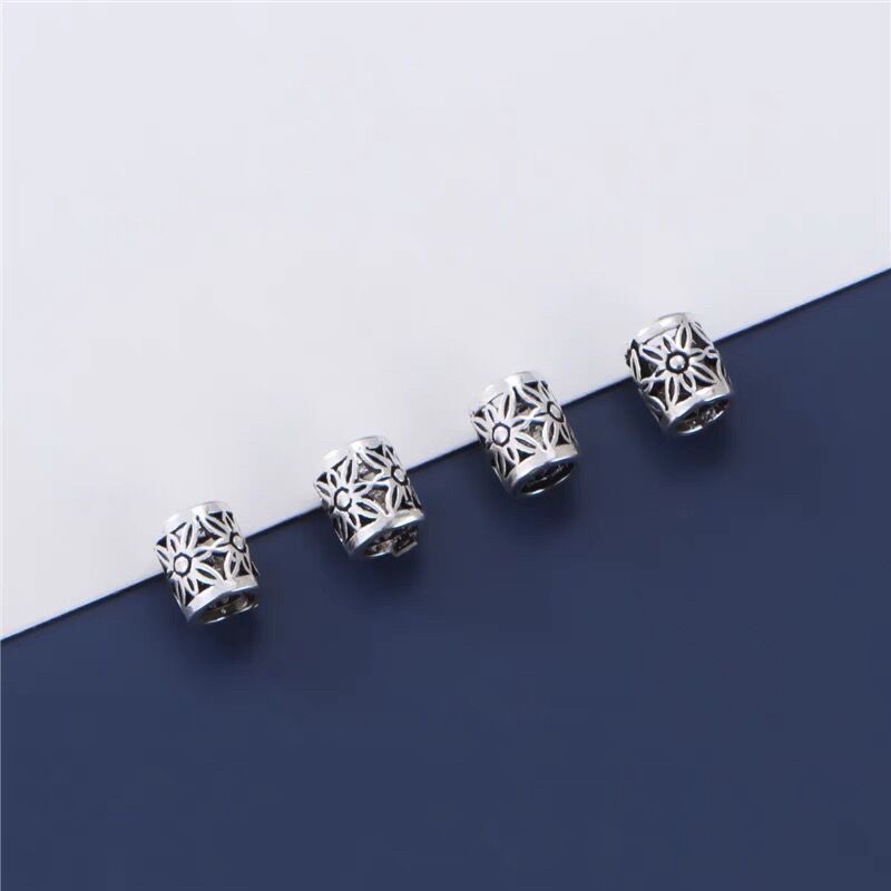[S925] Charm bạc trụ ống kẻ cờ - MH224