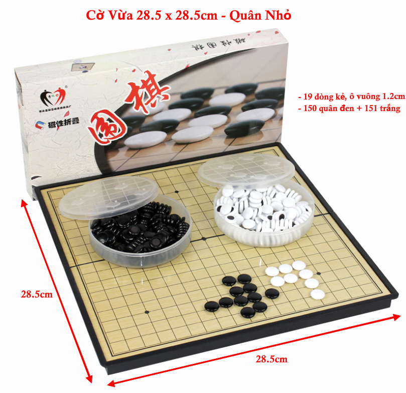 [Lazmall - HÀNG CAO CẤP] Cờ Vây Nam Châm, Cờ Caro Cao Cấp, Có Bàn Là Hộp Đựng Nhiều Cỡ 28.5x28.5 Và 37x37cm - Hàng chính hãng