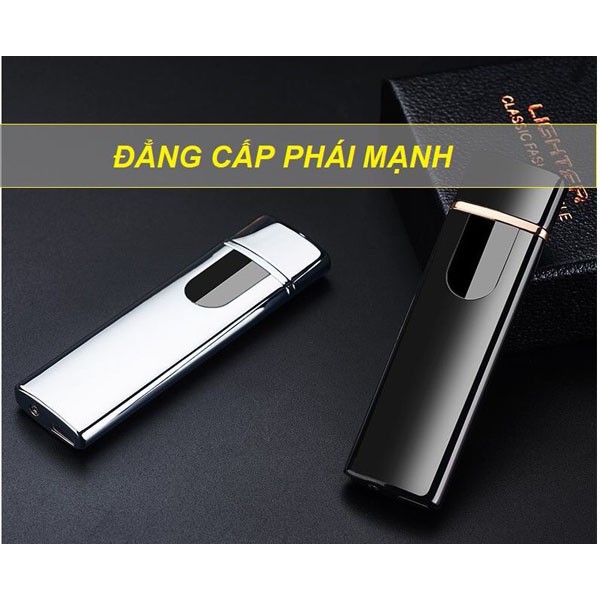 Bật lửa cảm ứng vân tay sạc điện usb ( Giao màu ngẫu nhiên)