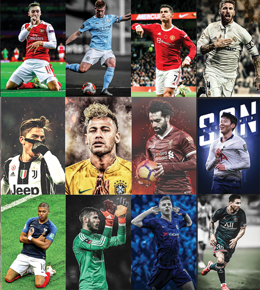 12 ảnh Decal dán tường câu thủ bóng đá