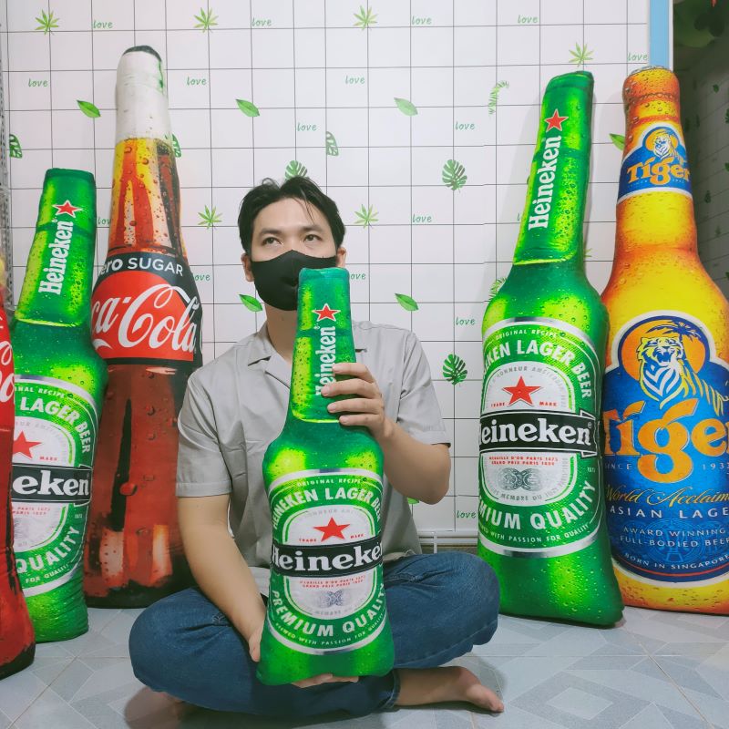GỐI ÔM 3D HÌNH CHAI BIA TIGER CHO BÉ SƠ SINH