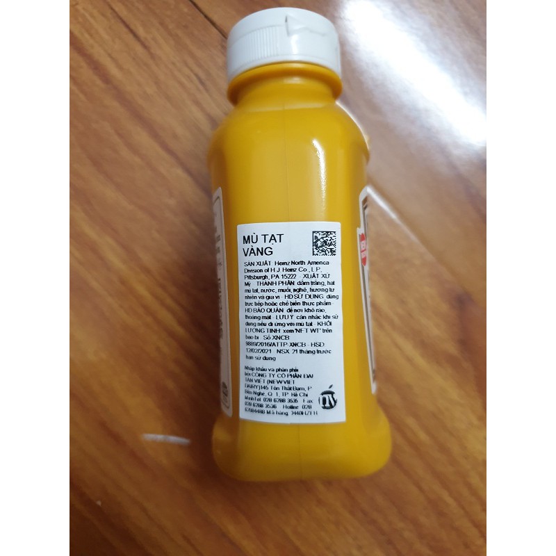Mù Tạc Màu Vàng HEINZ 255g (Date:2022)