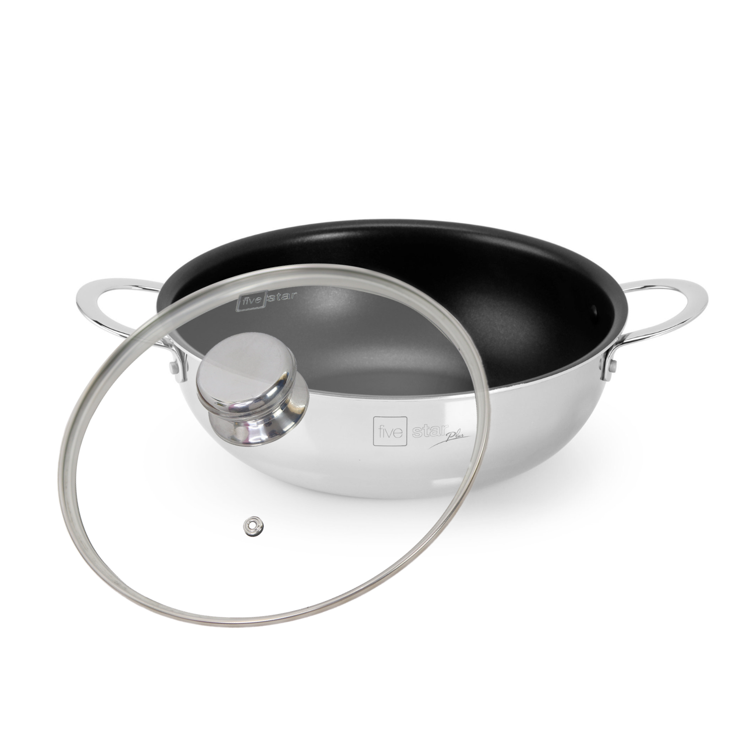 Chảo chống dính bếp từ inox 304 cao cấp FiveStar Plus  2 quai size 18cm | 22cm | 26cm | 28cm