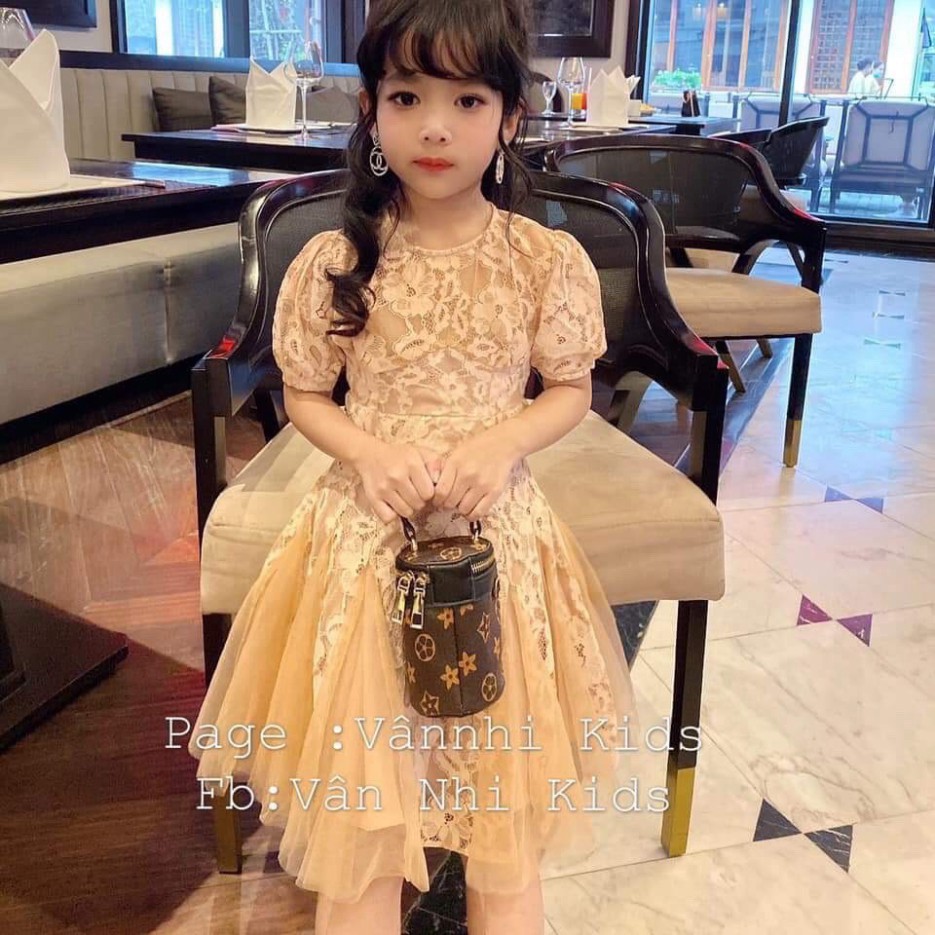 Váy Đầm Ren Công Chúa 2 Màu Bé Gái