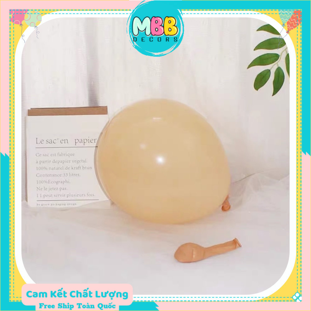 Set 10 bóng bay màu nâu tây hàn quốc size 10 inch, bóng màu nâu cafe, nâu vintage trang trí sinh nhật, tiệc tùng