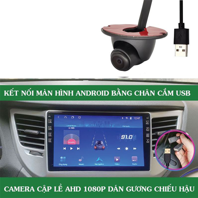 Camera Cặp Lề Dùng Cho Màn Hình Android Chân Cắm USB Độ Phân Giải AHD1080P