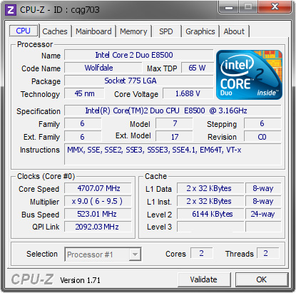 CPU Intel Core™2 Duo Processor E8500, E8400 sk 775