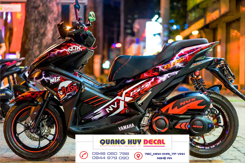 Tem trùm NVX đỏ đen Flash ngầu - Độ dán team trùm decal xe máy NVX đỏ đen Flash ngầu - Team trùm decal xe máy NVX rẻ đẹp và chất