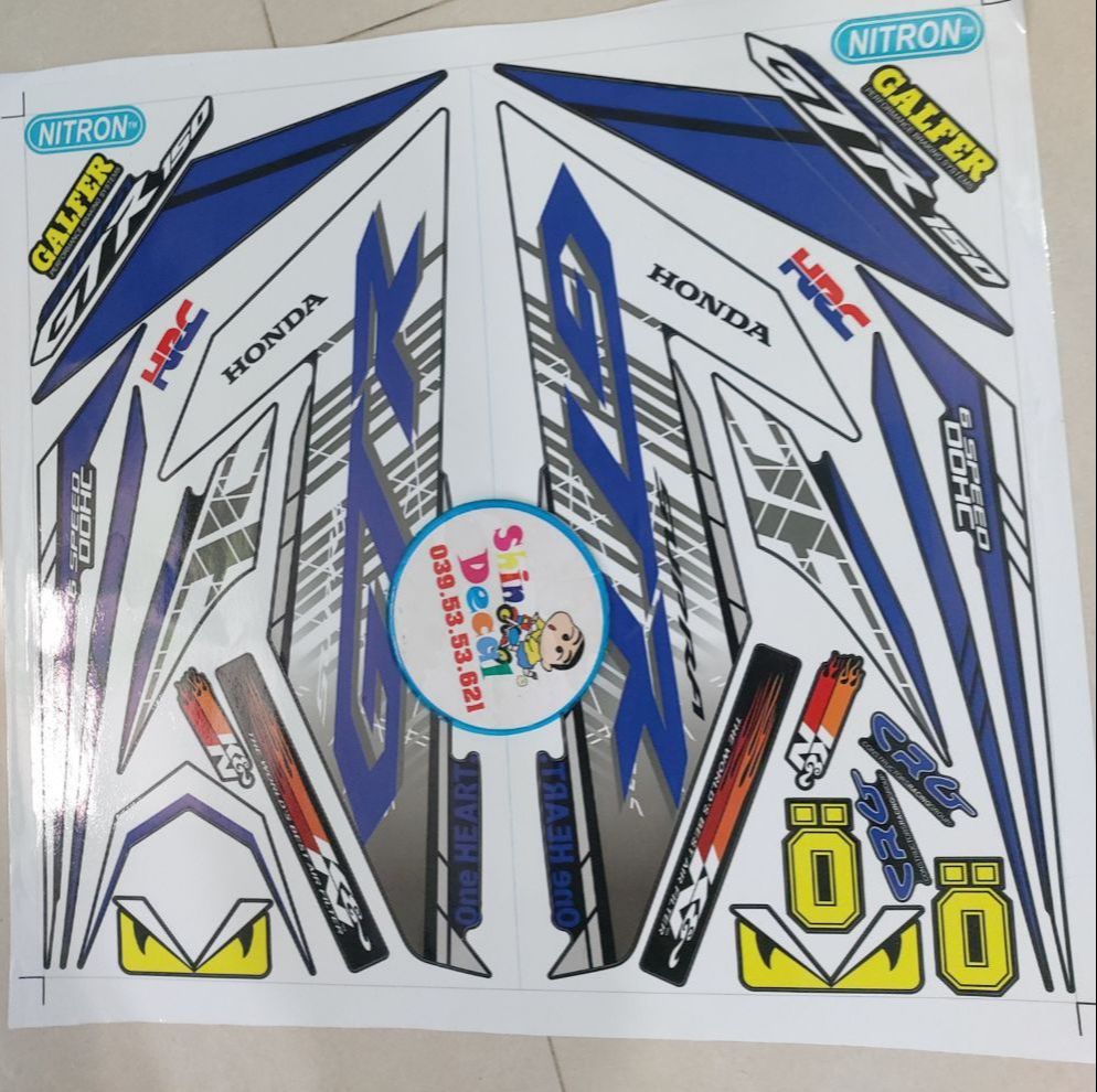 Tem winner GTR xanh trắng mẫu mới