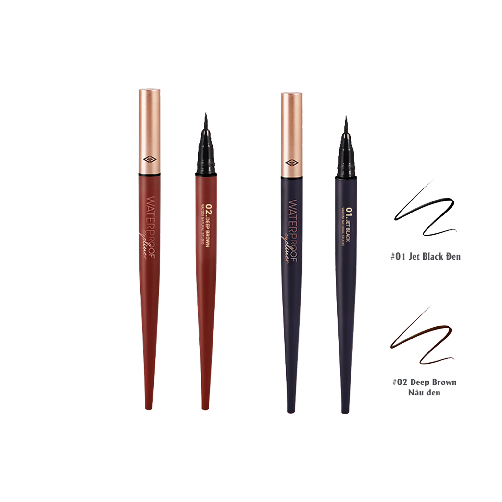 Bút dạ kẻ mắt nước siêu lì vacosi natural studio waterproof eyeliner
