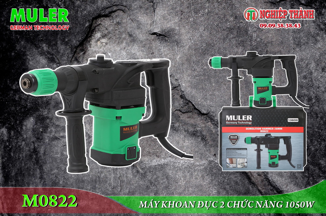 Máy khoan bê tông 2 chức năng muler m0822