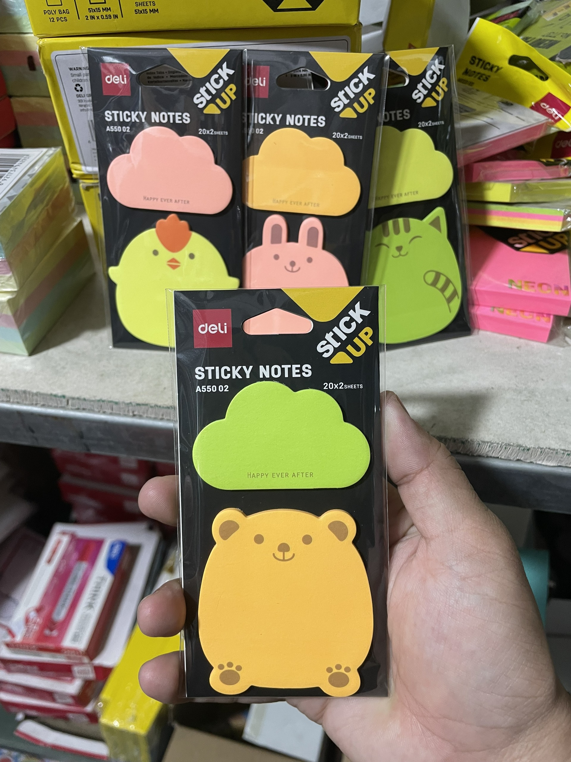 (Xấp 40 Tờ) Giấy note, giấy ghi chú hình học sinh Deli EA55002