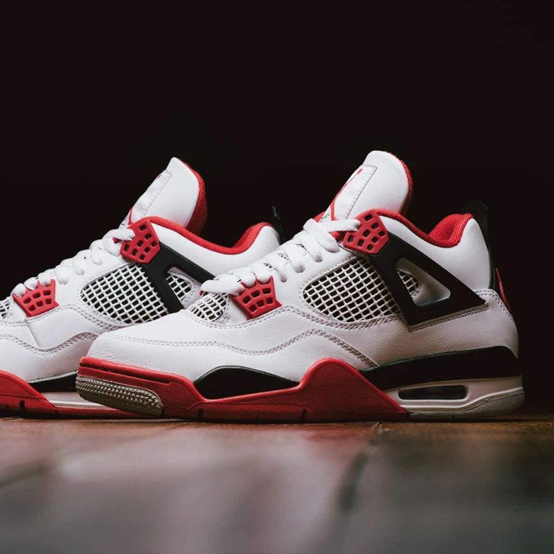 Giày Sneaker J0rdan 4 Fire Red ( JD4 đỏ trắng)