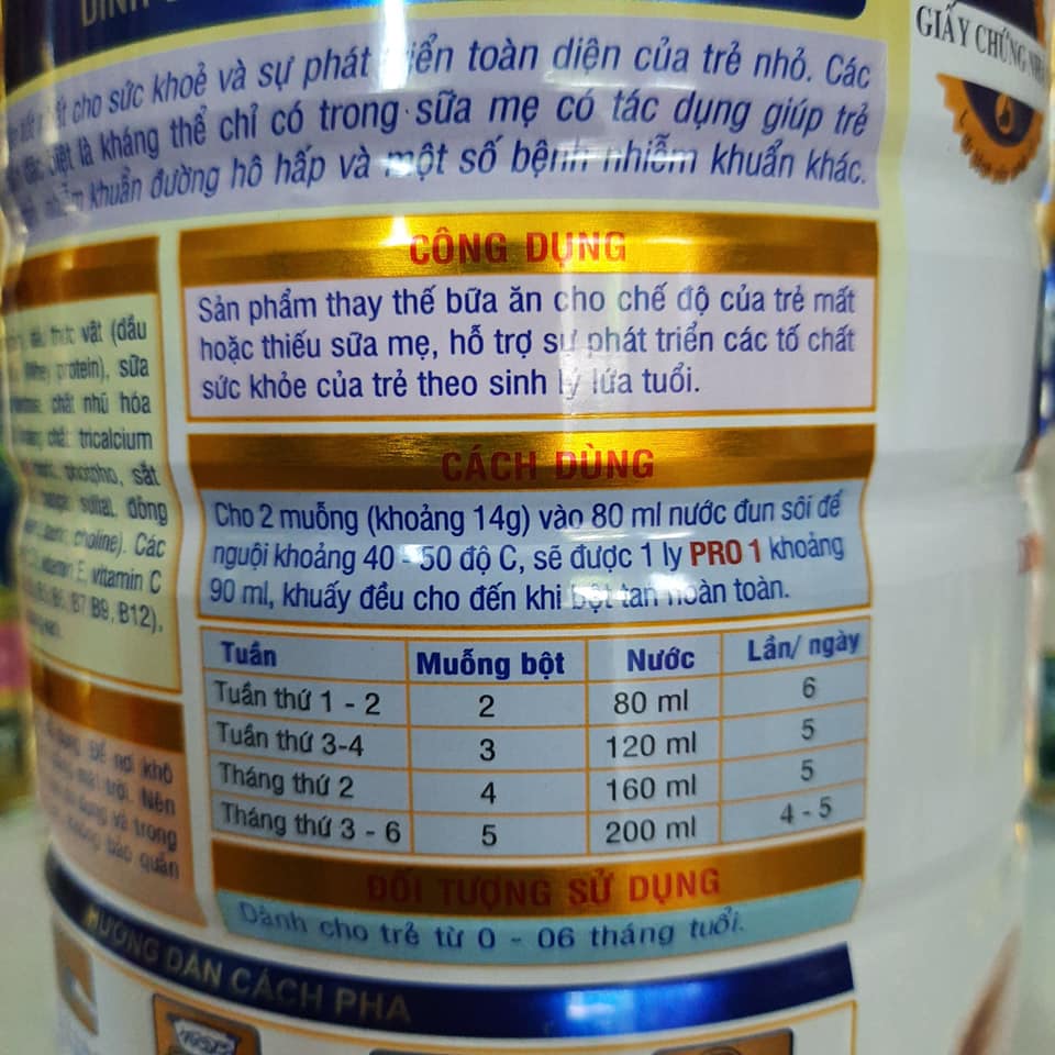 [FREESHIP+MGG]Sữa non Pisilac Pro 1 Colostrum 900g dành cho bé 0-6 tháng