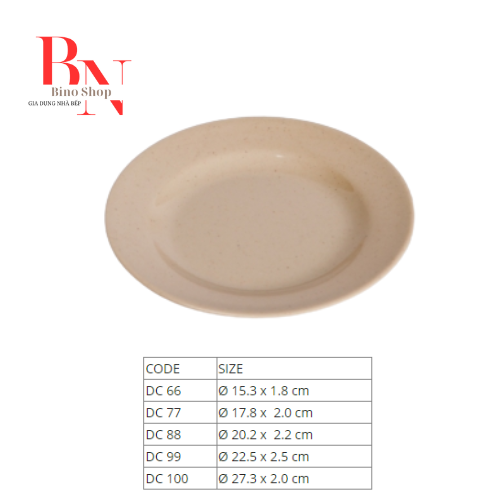Dĩa Nhựa Cạn Màu Nâu Nhiều Size