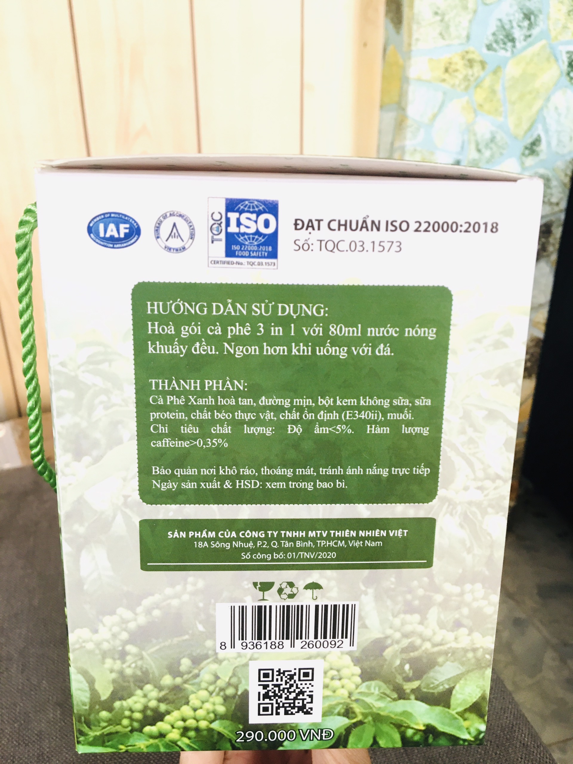 Cà Phê Xanh Giảm Cân hộp lớn 30 gói