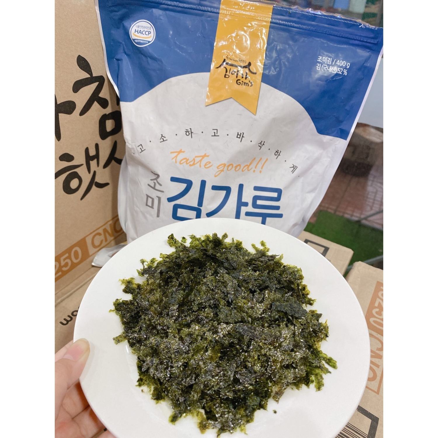 Rong biển vụn 400g Có vừng vị mặn