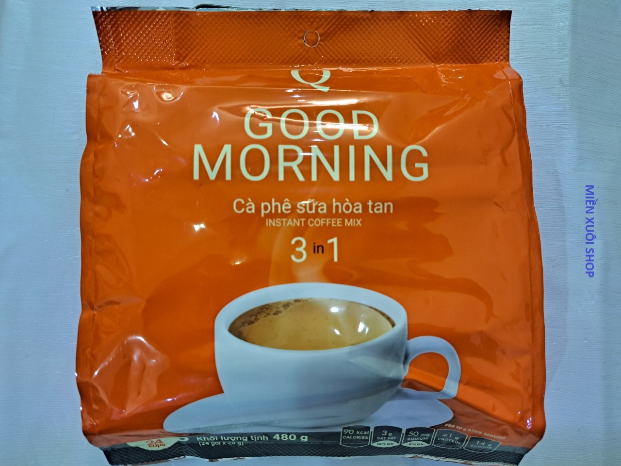 Cà phê uống liền hòa tan Goodmorning (bịch 24 gói x 20g)