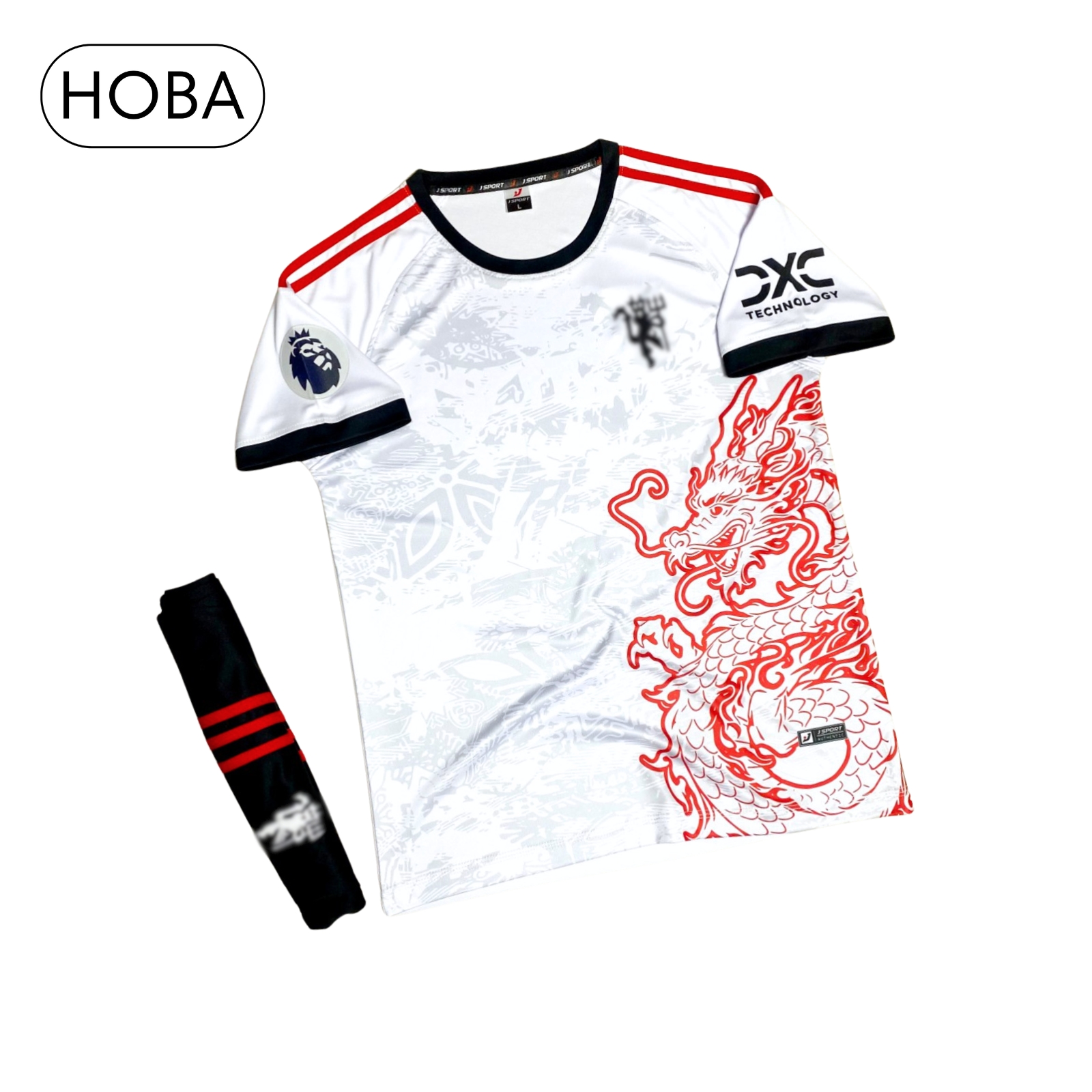 Bộ quần áo bóng đá đồ đá banh CLB MU Man United trắng rồng 2024 vải thun lạnh logo thêu