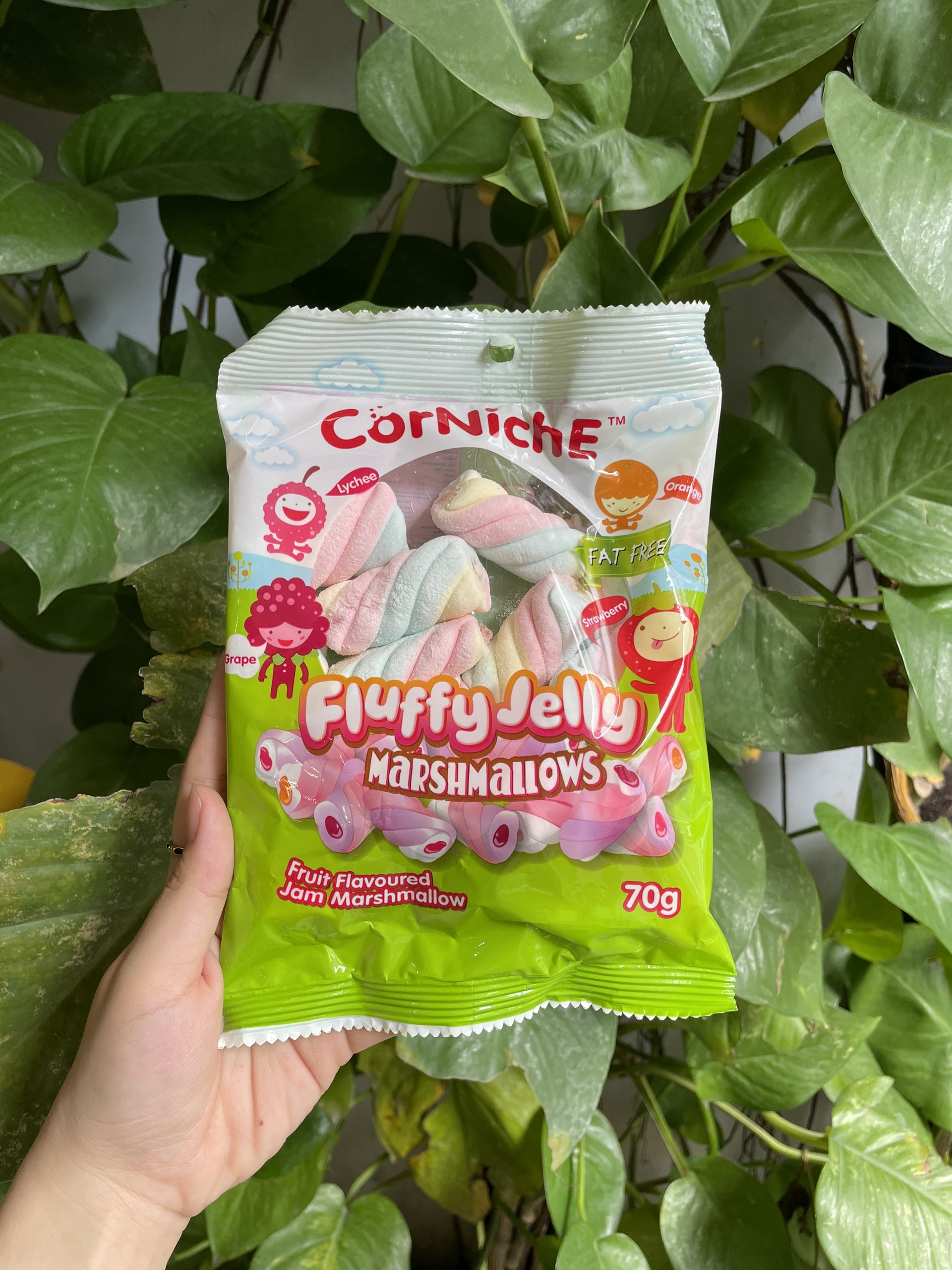 Kẹo Bông Gòn Corniche Vị Hoa Quả Teddy Fluffy Jelly Marshmallows (Gói 70g-xoắn)