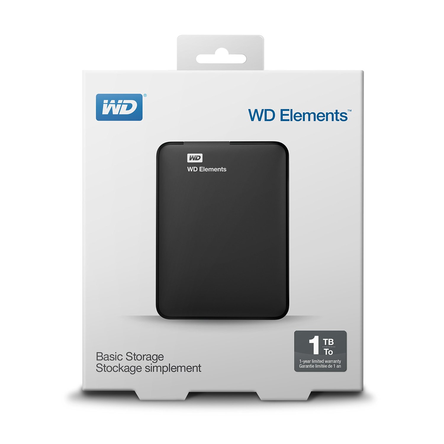 1Tb Wd Elements Portable Hard Drive with 2-Year Warranty and Free Leather Case