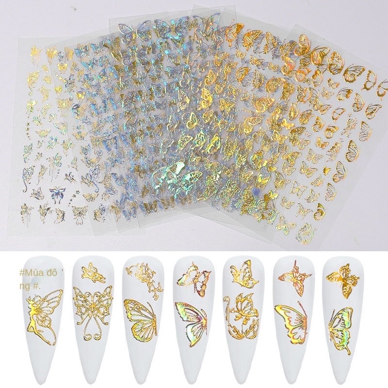 sticker kim loại óng ánh bướm