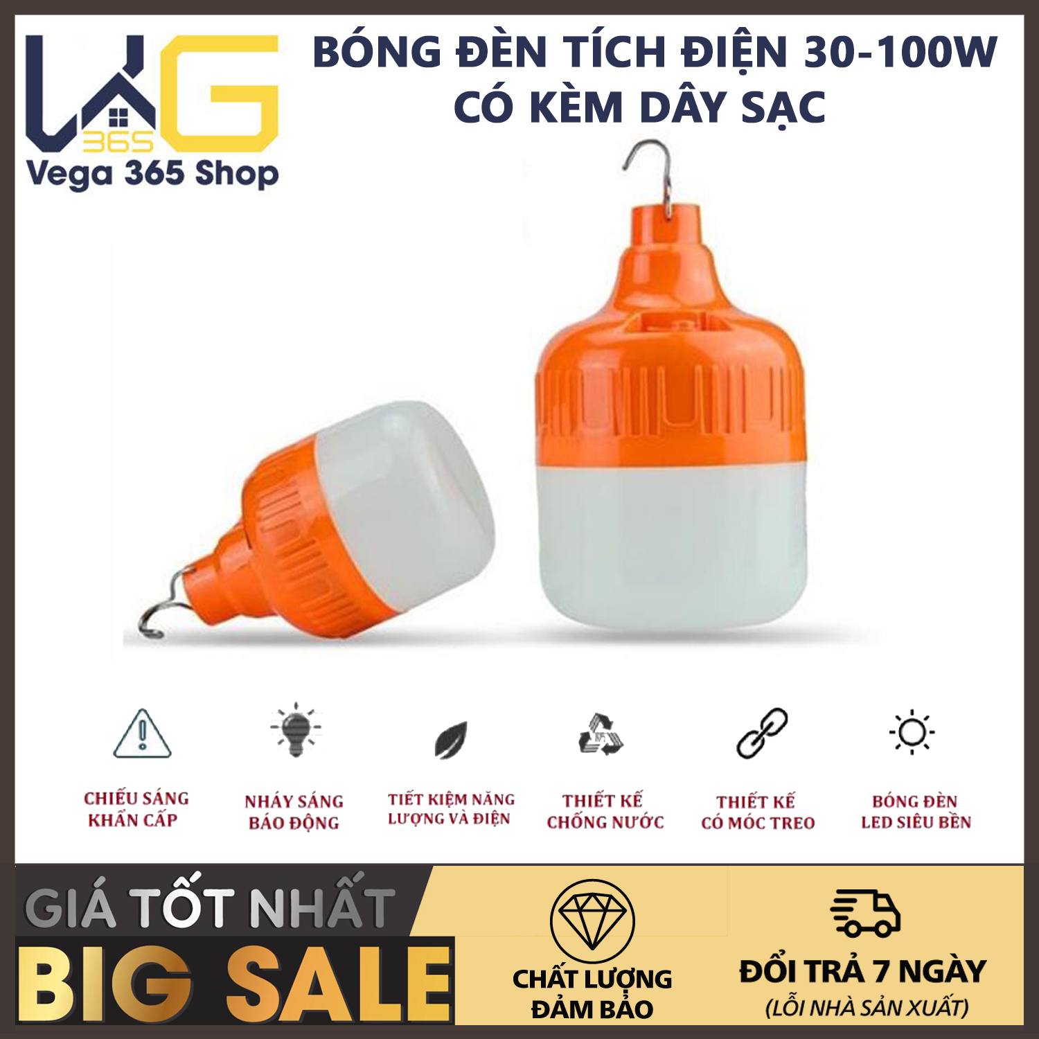 Bóng đèn tích điện- Bóng đèn led sạc tích điện Bóng led bulb sạc tích điện kín nước siêu sáng - Bóng đèn LED sạc tích điện 6-8h đầu cắm USB - Bóng đèn led tích điện năng lượng mặt trời