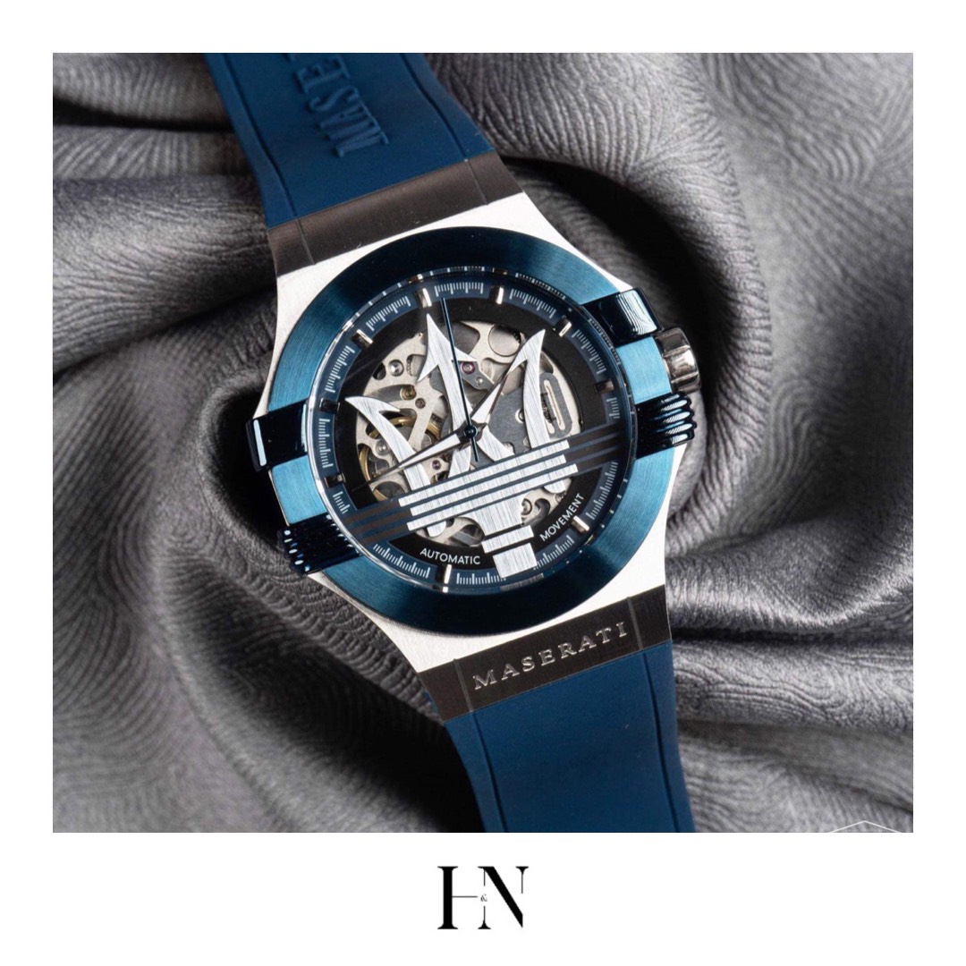ĐỒNG HỒ NAM MASERATI POTENZA AUTOMATIC BLUE SILVER WATCH