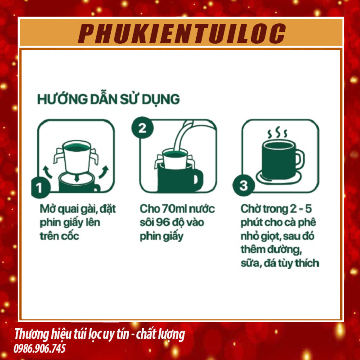 Set 50c Phin giấy pha cà phê / túi lọc cà phê / phin pha cà phê đi du lịch - Phukientuiloc.com