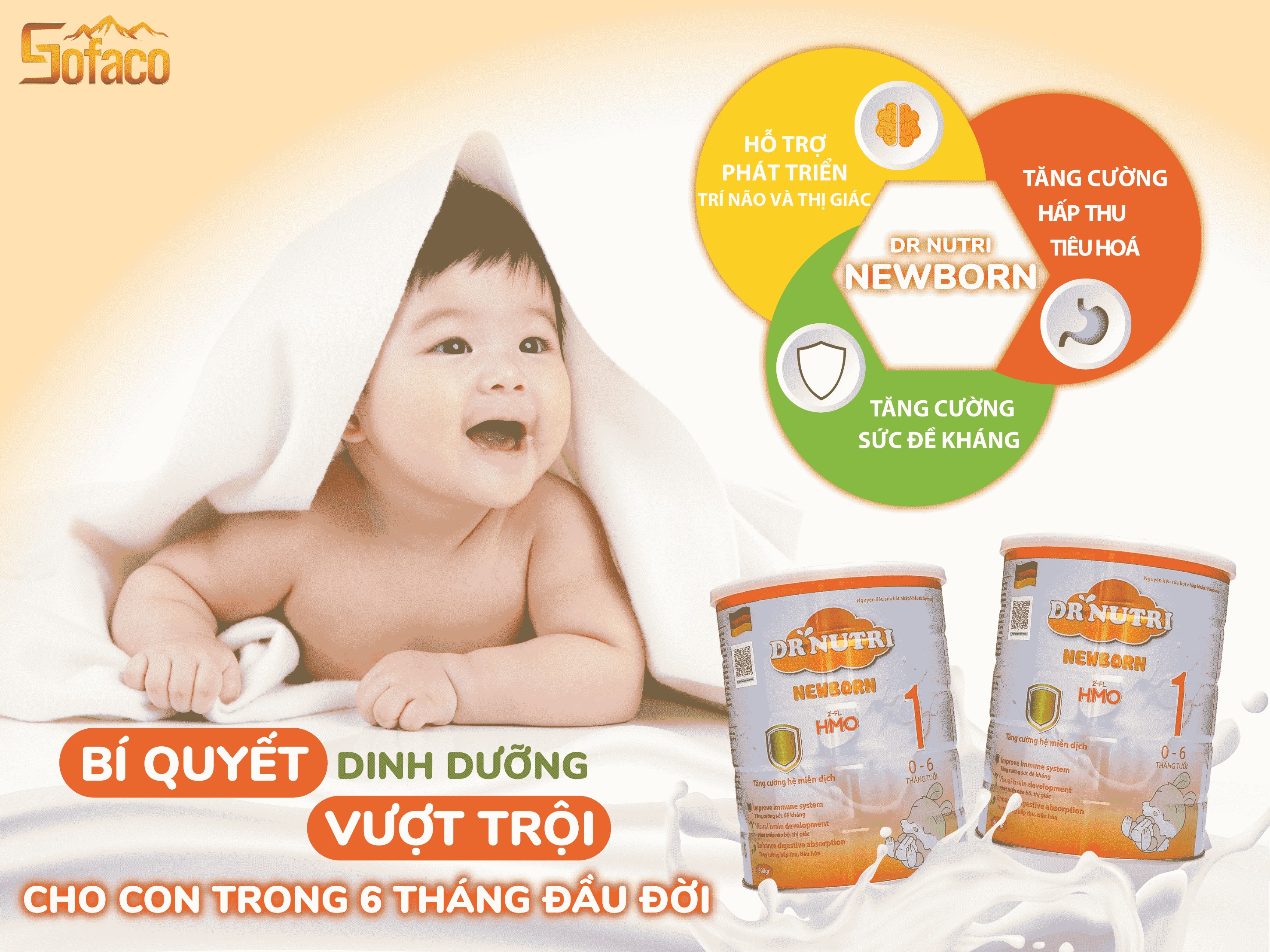 SỮA BỘT DINH DƯỠNG SƠ SINH DR NUTRI NEWBORN 900G (0 – 6 THÁNG)